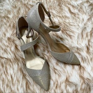 Badgley Mischka gold sparkle heel